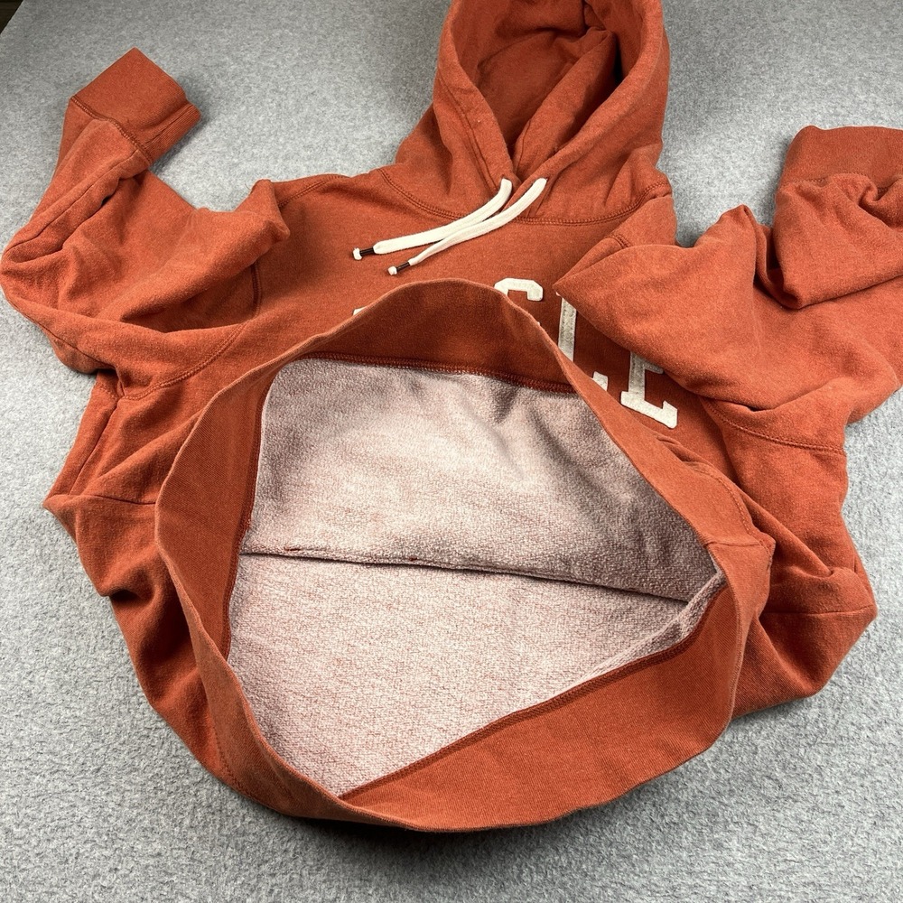 Vintage American Eagle Hoodie Mens XL Orange Sweatshirt Sewn Pullover Fleece Y2K - Picture 4 of 9